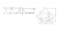 Vorschau: Geberit Renova Eck-Badewanne 135x43,5x135cm, weiß 554268011_2