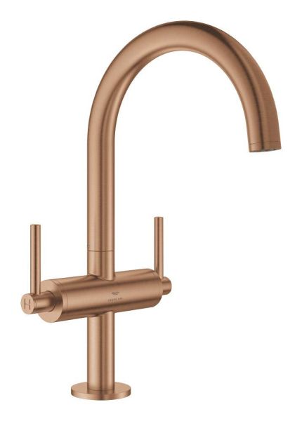 Grohe Atrio 2-Griff-Waschtischarmatur L-Size, Push-Open, wassersparend, warm sunset gebürstet 21145DL0 