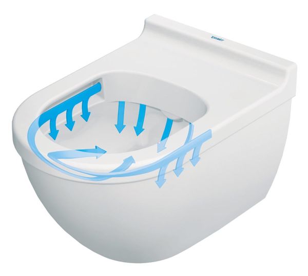 Duravit Starck 3 Wand-WC 54x36,5cm, oval, HygieneGlaze, rimless, Durafix, weiß