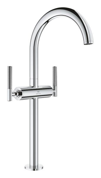 Grohe Atrio 2-Griff-Waschtischarmatur XL-Size mit Push-Open, für Atrio Hebelgriffe mit Rändelstruktur 48646000, 21140000