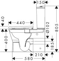 Vorschau: Hansgrohe EluPura Original S Stand WC Set mit Spülkasten & WC-Sitz, Abgang waagerecht/senkrecht