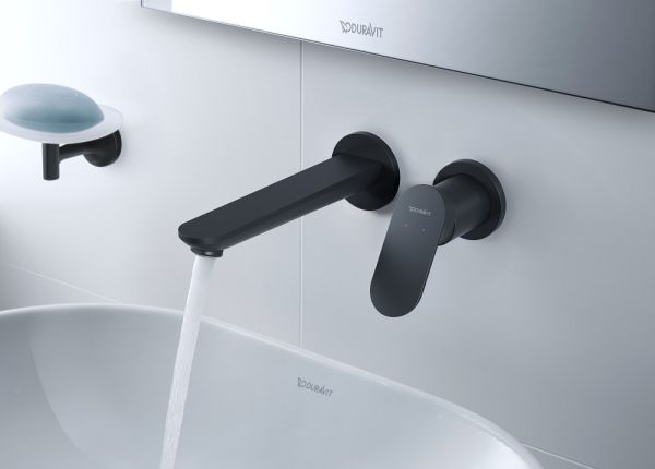 Duravit Wave Einhebel-Waschtischarmatur Unterputz für Wandmontage, schwarz matt WA1070004046