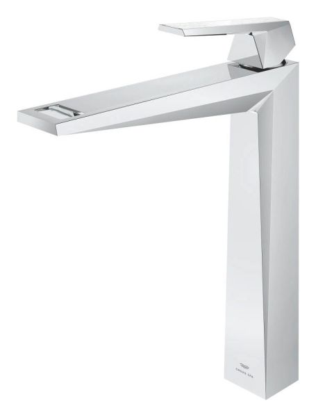 Grohe Allure Brilliant Waschtischarmatur XL-Size mit White Attica Caesarstone Griff-Einlage