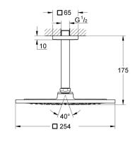 Vorschau: Grohe Rainshower Aqua 10“ Kopfbrause-Set Deckenauslass 14,2cm, wassersparend, chrom