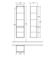 Vorschau: Villeroy&Boch Legato Seitenschrank, 40x155x35cm glossy white B73000DH1