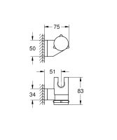 Vorschau: Grohe QuickFix Vitalio Universal Handbrausehalter verstellbar, schwarz matt