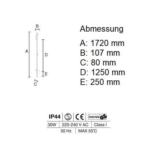 Smedbo Dry Handtuchwärmer Baum 172cm, messing gebürstet