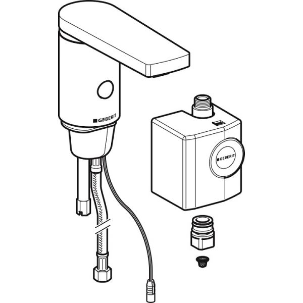 Geberit Waschtischarmatur Typ 186, Generatorbetrieb, chrom