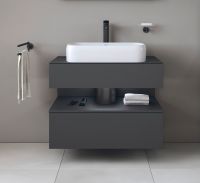 Vorschau: Duravit Qatego Unterschrank für Aufsatzbecken 80x55cm in graphit supermatt, mit offenem Fach QA4730