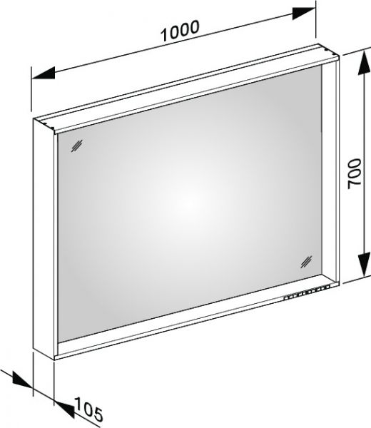 Keuco X-Line Lichtspiegel DALI-steuerbar, 100x70cm