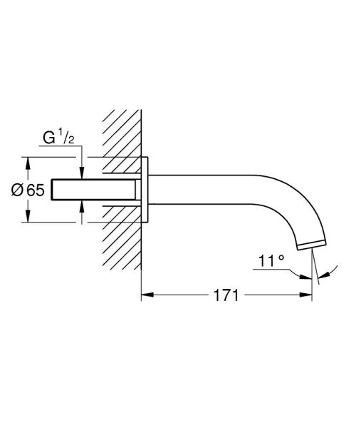 Grohe Atrio Wanneneinlauf, Ausladung 171mm