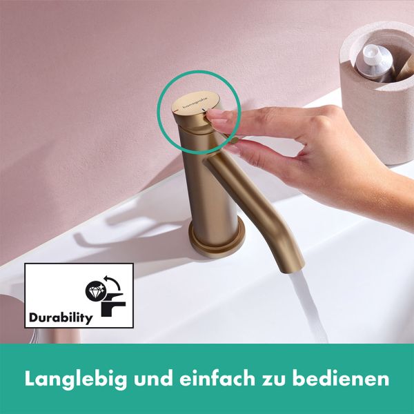 Hansgrohe Tecturis S Waschtischarmatur 110 CoolStart wassersparend+ mit Zugstange, brushed bronze