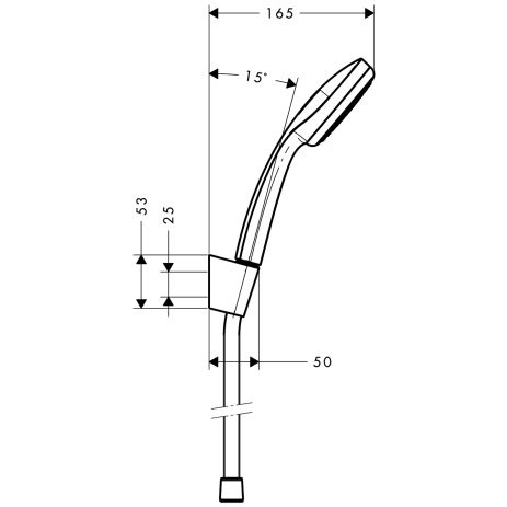 Hansgrohe Croma 100 Mono Handbrause/ Porter'S Brausehalter Set 1,25m, chrom