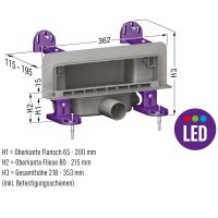 Vorschau: Kessel Scada LED Wandablauf mit Ablaufblende befliesbar