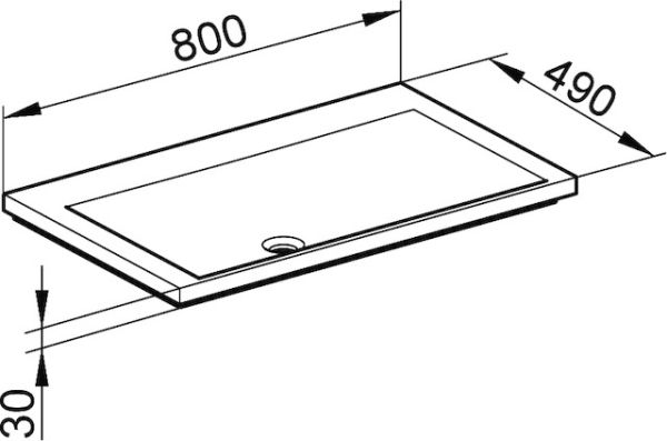 Keuco Royal Reflex Mineralguss-Waschtisch ohne Hahnloch, weiß, 80x3x49cm 34061318000