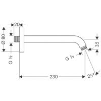 Vorschau: Hansgrohe Brausearm 23cm, chrom