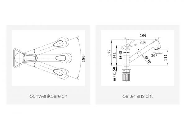 Blanco Blancowega-S II Küchenarmatur mit Ausziehbrause, Niederdruck, chrom 526417