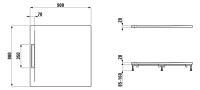 Vorschau: Laufen Pro S Marbond Duschwanne 90x90x2,8cm ultraflach, quadratisch, linearer Ablauf seitlich