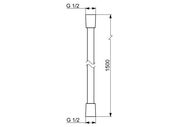 Hansa Brauseschlauch 1,5m, chrom