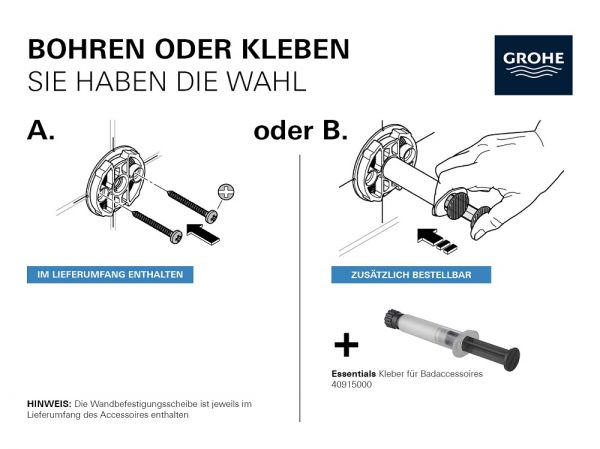 Grohe Essentials Halter für Becher, Seifenschale oder Seifenspender, warm sunset