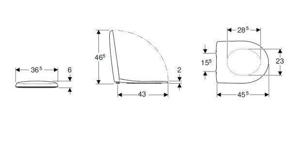 Geberit Renova WC-Sitz Befestigung von unten, antibakteriell, weiß 573035000_1