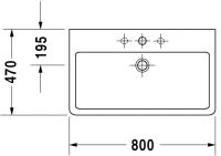 Vorschau: Duravit Vero Waschtisch rechteckig 80x47cm, 1 Hahnloch, mit Überlauf, WonderGliss, weiß 04548000001