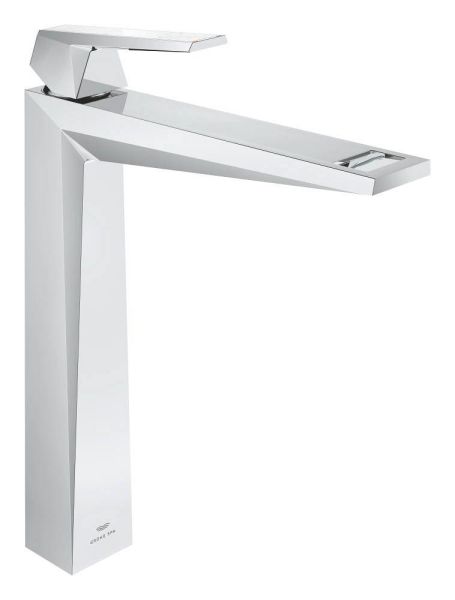 Grohe Allure Brilliant Waschtischarmatur XL-Size für Aufsatzbecken mit White Attica Caesarstone Griff-Einlage, chrom 24418000