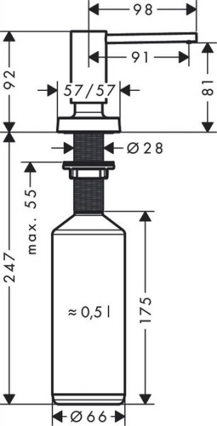 Hansgrohe A71 Spülmittel-/ Lotionspender 500ml, schwarz matt