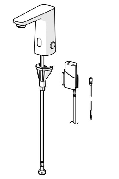 Hansa Hansaelectra Waschtischarmatur Batteriebetrieb, für Kalt/Mischwasser-Anschluss, 117mm, chrom