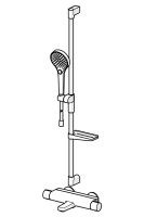 Vorschau: Hansa Hansaoptima Wannen- und Brause-Thermostat-Batterie mit Brausegarnitur, chrom