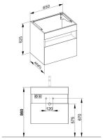 Vorschau: Keuco Stageline Waschtischunterbau f. Keramik-Waschtisch m. Frontauszug, mit Elektrik, 65x62,5x49cm 32852180100