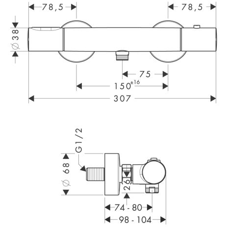 Axor Citterio M Brausethermostat Aufputz