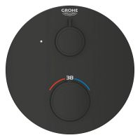 Vorschau: Grohe Grohtherm Thermostat-Brausebatterie rund, matt black