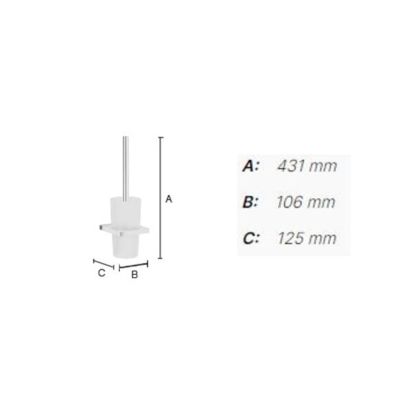 Smedbo Air WC-Bürste mit mattem Glas, chrom