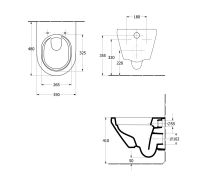 Vorschau: Villeroy&Boch Architectura Wand-WC Compact mit TwistFlush[e³], WC-Sitz SoftClose, Combi-Pack, weiß