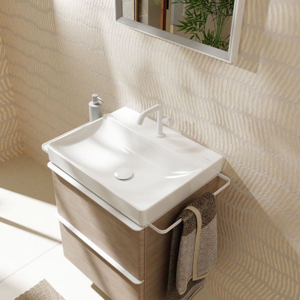 Hansgrohe Xelu Q Waschbecken 60x48cm mit 1 Hahnloch, ohne Überlauf, ungeschliffen, weiß 61016450