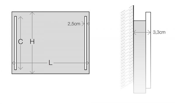 KOH-I-NOOR TOP LATERALE LED Spiegel mit seitlicher Spiegelbeleuchtung