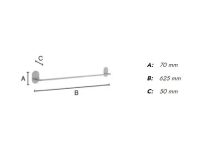 Vorschau: Smedbo Round selbstklebende Handtuchstange 62,5cm, chrom