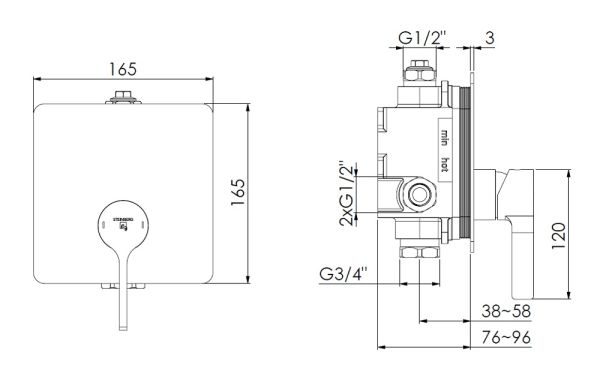 Steinberg Serie 230 Fertigmontageset für Brause-Einhebelmischer, chrom