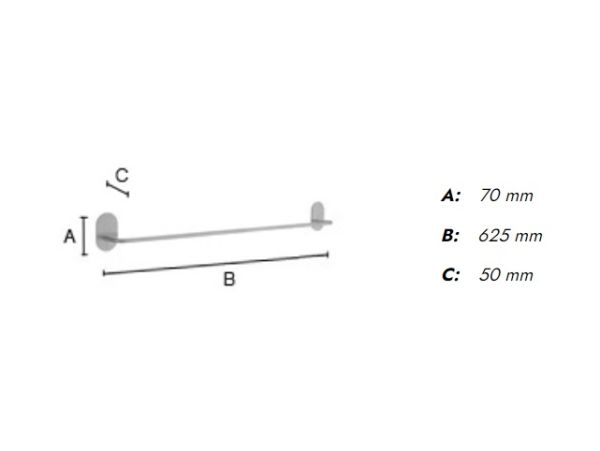 Smedbo Round selbstklebende Handtuchstange 62,5cm, edelstahl gebürstet