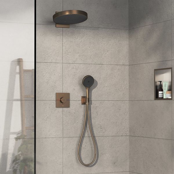 Hansgrohe ShowerSelect Comfort E Thermostat UP für 2 Verbraucher, Sicherungskombi, brushed bronze