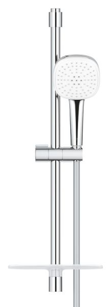 Grohe Tempesta Cube 110 Brausestangenset 60cm mit Ablage, 2 Strahlarten, 13,5 l/min, chrom