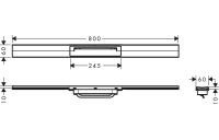 Vorschau: Hansgrohe RainDrain Flex Fertigset Duschrinne 80cm, kürzbar, polished gold optic