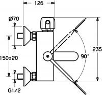 Vorschau: Hansa Hansatempra Wasch-/Spültisch-Thermostat-Wandbatterie, 270mm, chrom