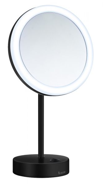 Smedbo Outline Kosmetikspiegel rund mit LED- Beleuchtung Dual Light Standmodell