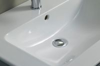 Vorschau: Duravit ME by Starck Waschtisch 83x49cm, 1 Hahnloch, mit Überlauf, Becken links, weiß seidenmatt 2345833200