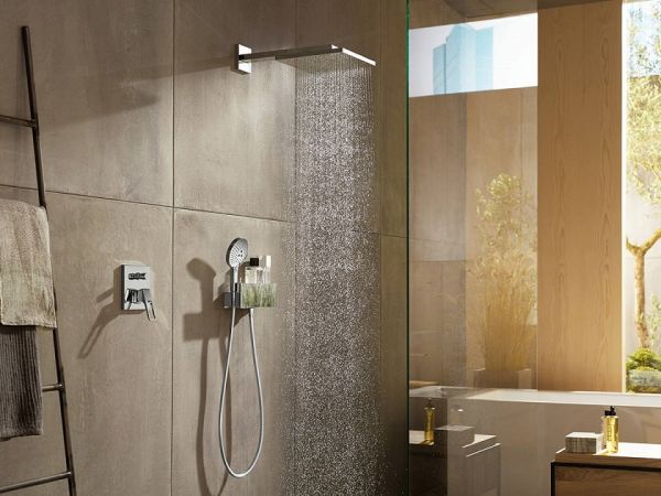 Hansgrohe Fixfit Porter 300 Schlauchanschluss mit Brausehalter und Duschablage, chrom