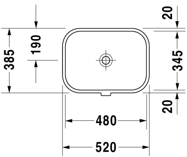 Duravit Happy D.2 Unterbauwaschtisch rechteckig 52x38,5cm, mit Überlauf, ohne Hahnloch, weiß 0457480000