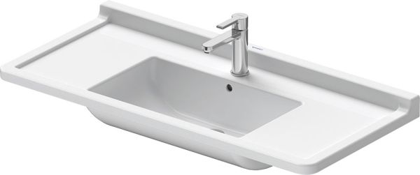 Duravit Starck 3 Waschtisch rechteckig 105x48,5cm, mit 1 Hahnloch, mit Überlauf, weiß 0304100000