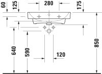 Vorschau: Duravit Duravit No.1 Waschtisch 60x46cm, mit Überlauf, ohne Wondergliss, weiß 2375600000